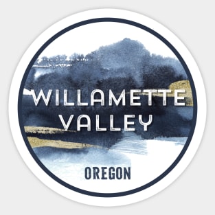 Willamette Valley, Oregon Watercolor Design Sticker